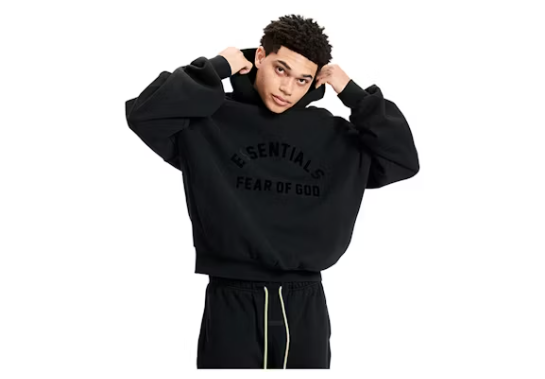 Fear of God Essentials Arch Logo Hoodie Jet Black