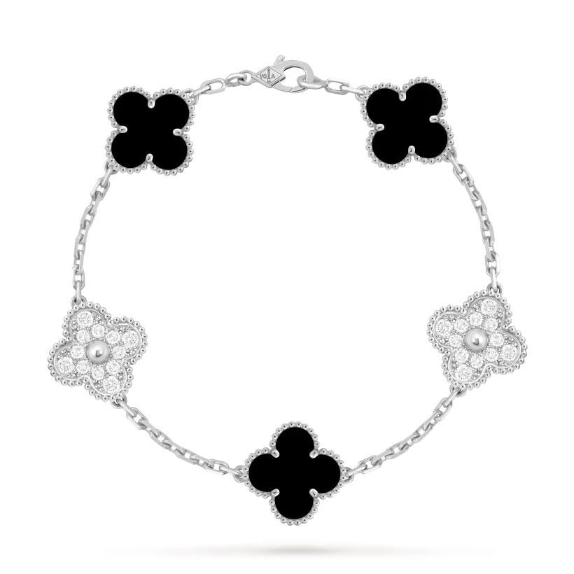 PULSO VAN CLEEF - NEGRO CON PIEDRAS