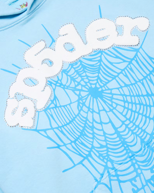 Sp5der Hoodie Sky Blue