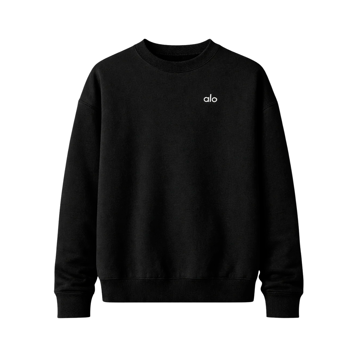 CREWNECK SWEATER BLACK alo