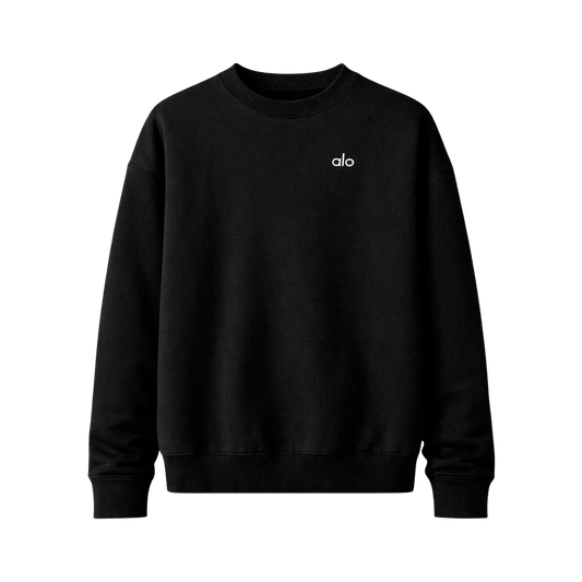 CREWNECK SWEATER BLACK alo